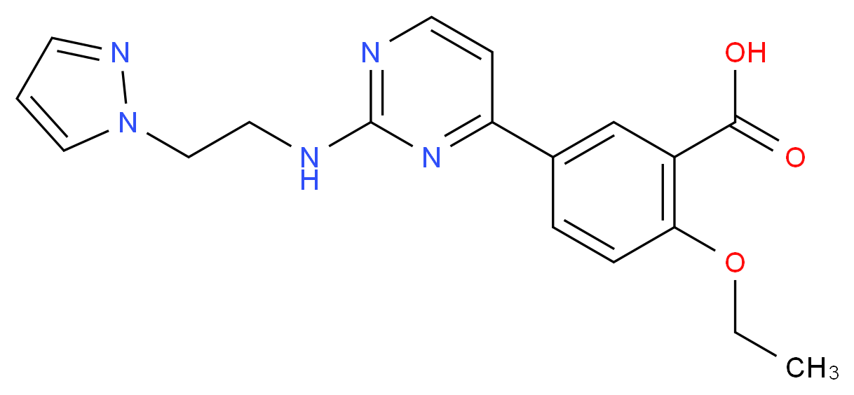 2-ethoxy-5-(2-{[2-(1H-pyrazol-1-yl)ethyl]amino}pyrimidin-4-yl)benzoic acid_分子结构_CAS_)