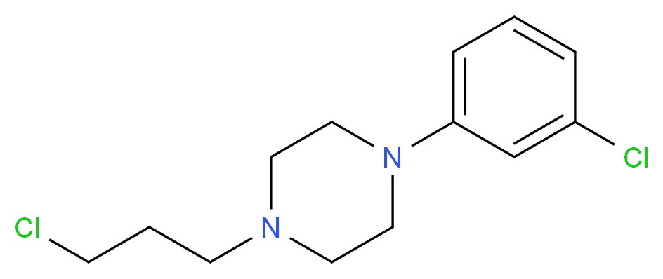 1-(3-chlorophenyl)-4-(3-chloropropyl)piperazine_分子结构_CAS_39577-43-0