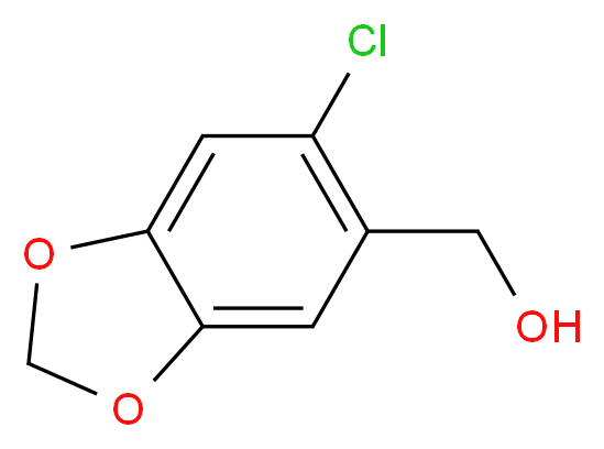 6-氯-3,4-亚甲基二氧苄乙醇_分子结构_CAS_2591-25-5)