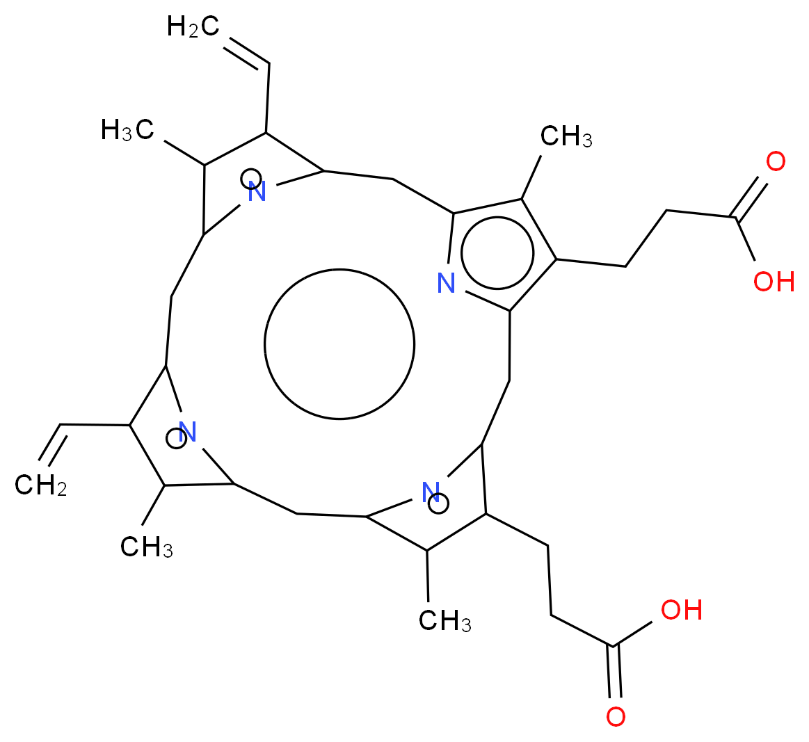 Protoporphyrin Ix_分子结构_CAS_553-12-8)