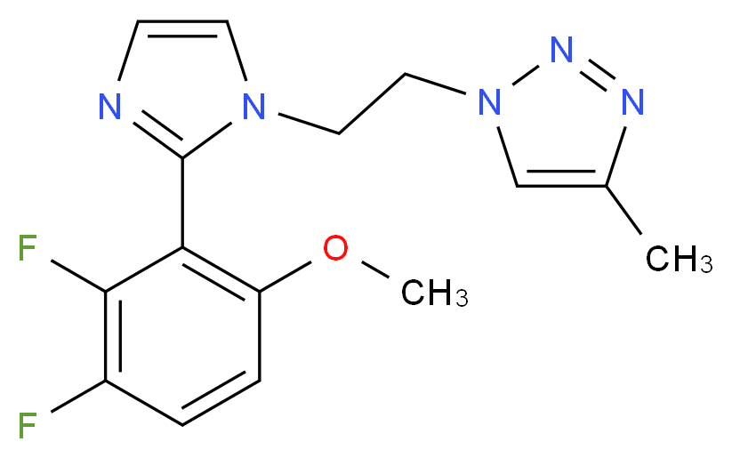 1-{2-[2-(2,3-difluoro-6-methoxyphenyl)-1H-imidazol-1-yl]ethyl}-4-methyl-1H-1,2,3-triazole_分子结构_CAS_)