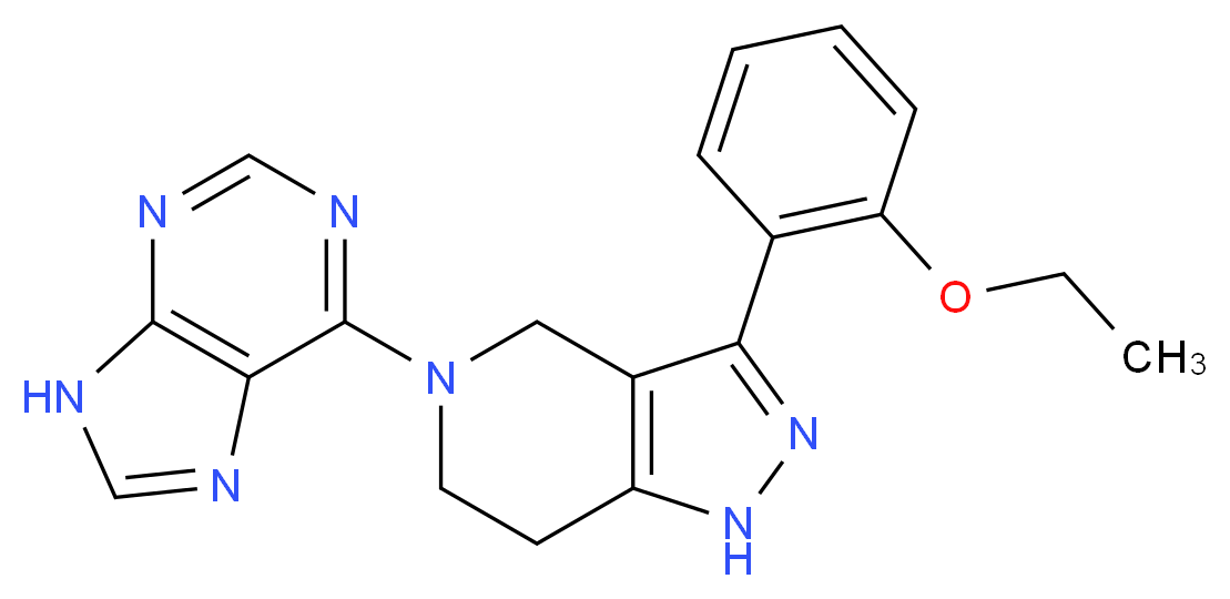 6-[3-(2-ethoxyphenyl)-1,4,6,7-tetrahydro-5H-pyrazolo[4,3-c]pyridin-5-yl]-9H-purine_分子结构_CAS_)