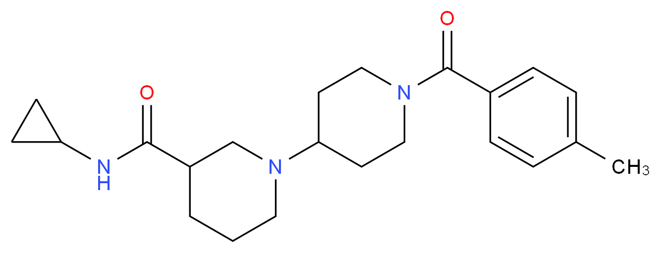 N-cyclopropyl-1'-(4-methylbenzoyl)-1,4'-bipiperidine-3-carboxamide_分子结构_CAS_)