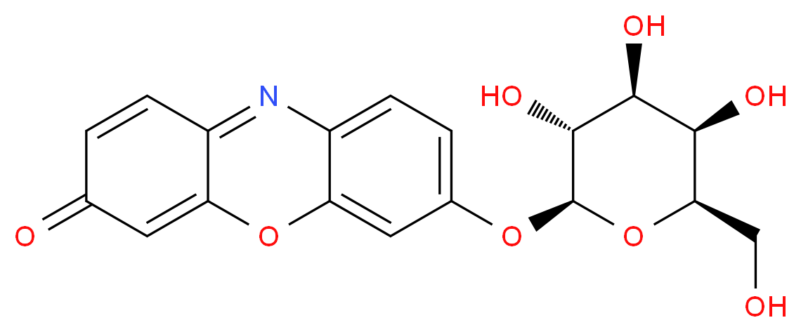 7-{[(2S,3R,4S,5R,6R)-3,4,5-trihydroxy-6-(hydroxymethyl)oxan-2-yl]oxy}-3H-phenoxazin-3-one_分子结构_CAS_95079-19-9