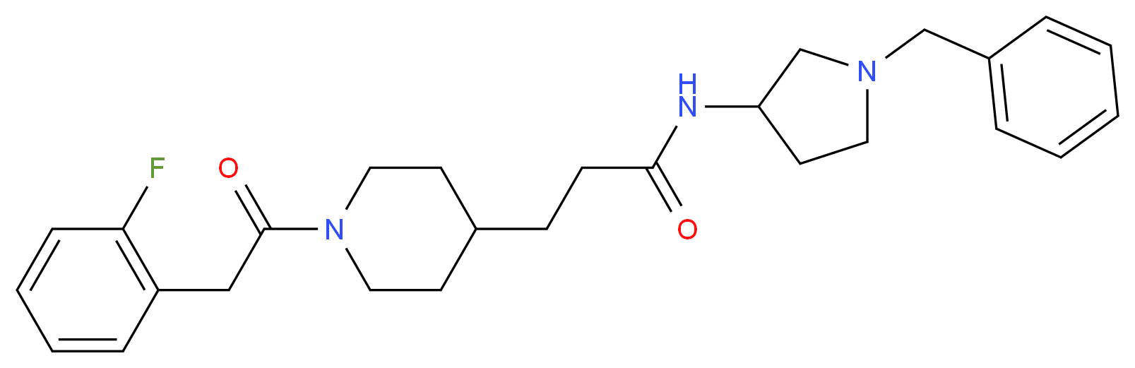 N-(1-benzyl-3-pyrrolidinyl)-3-{1-[(2-fluorophenyl)acetyl]-4-piperidinyl}propanamide_分子结构_CAS_)
