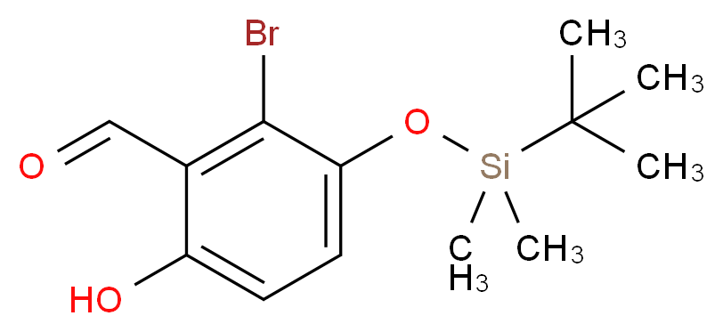 2-Bromo-3-{[tert-butyl(dimethyl)silyl]oxy}-6-hydroxybenzenecarbaldehyde_分子结构_CAS_347840-64-6)