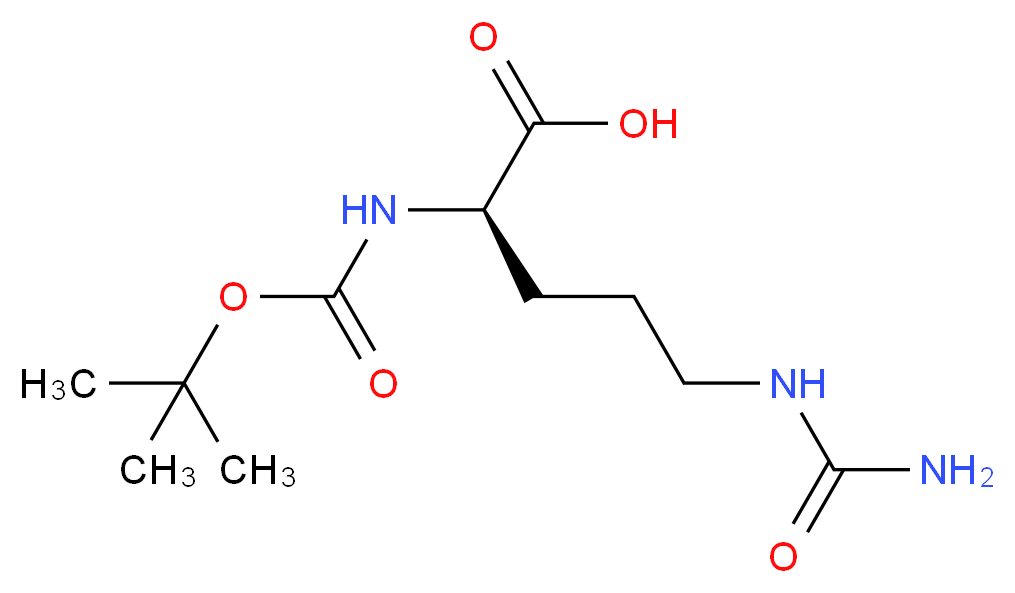 (2R)-2-{[(tert-butoxy)carbonyl]amino}-5-(carbamoylamino)pentanoic acid_分子结构_CAS_121080-95-3