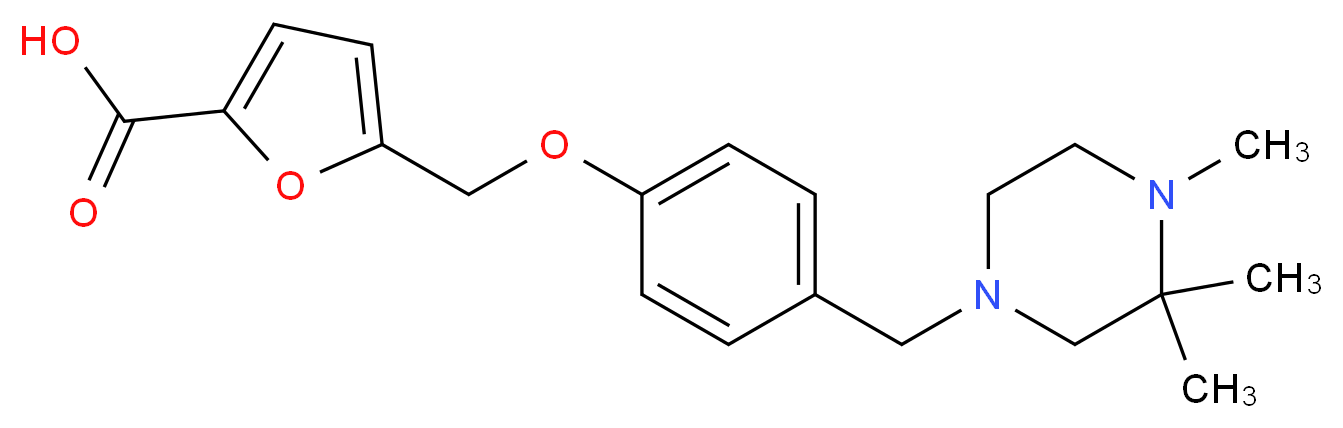 5-({4-[(3,3,4-trimethylpiperazin-1-yl)methyl]phenoxy}methyl)-2-furoic acid_分子结构_CAS_)