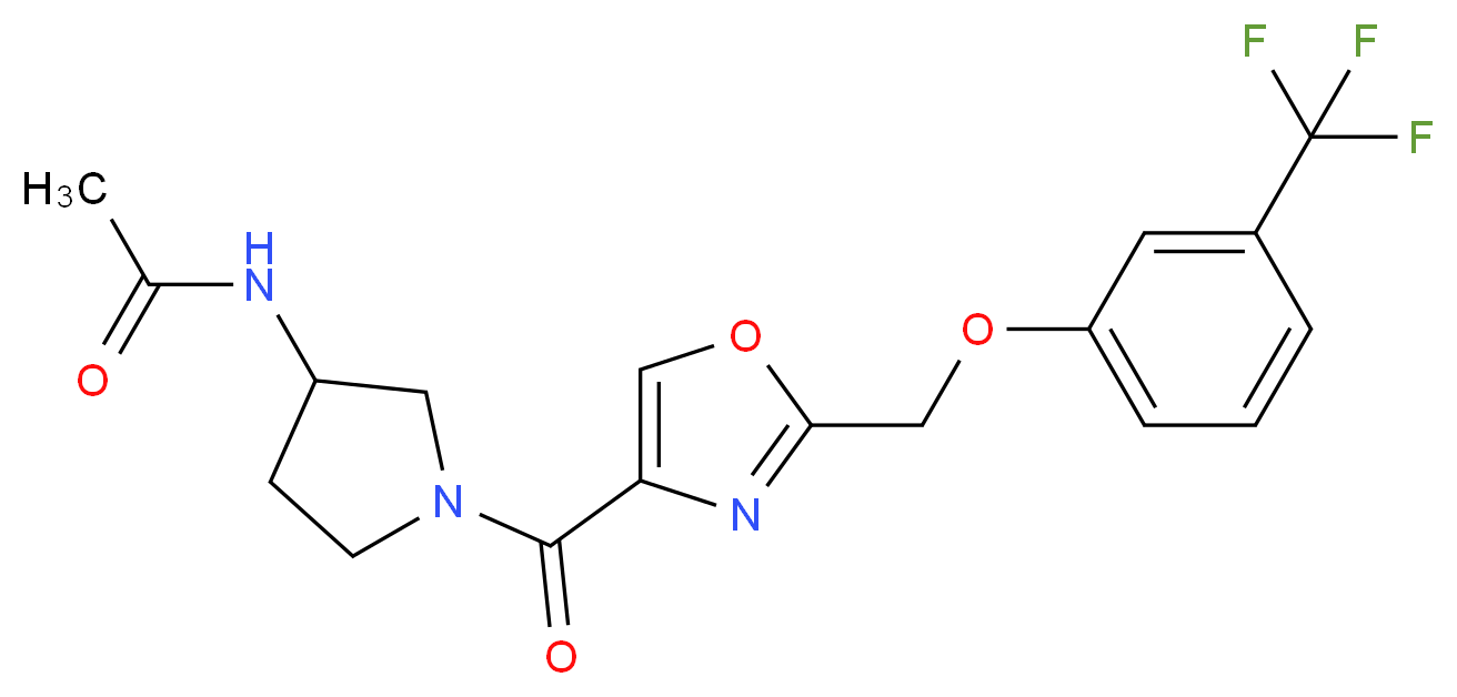 N-{1-[(2-{[3-(trifluoromethyl)phenoxy]methyl}-1,3-oxazol-4-yl)carbonyl]pyrrolidin-3-yl}acetamide_分子结构_CAS_)