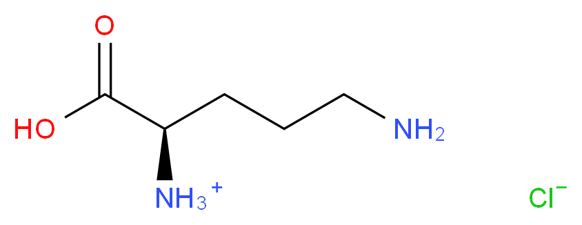 (1R)-4-amino-1-carboxybutan-1-aminium chloride_分子结构_CAS_16682-12-5