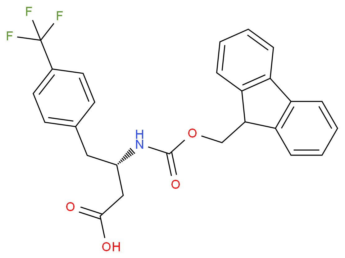 (3S)-3-{[(9H-fluoren-9-ylmethoxy)carbonyl]amino}-4-[4-(trifluoromethyl)phenyl]butanoic acid_分子结构_CAS_270065-81-1