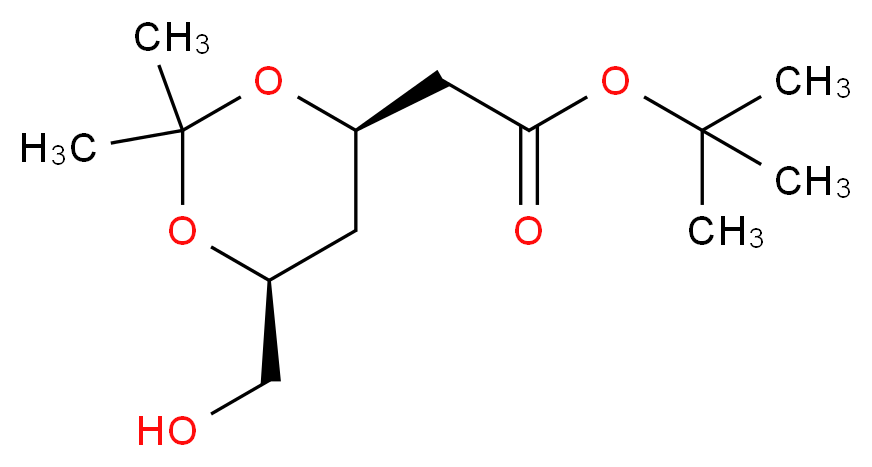 tert-butyl 2-[(4R,6S)-6-(hydroxymethyl)-2,2-dimethyl-1,3-dioxan-4-yl]acetate_分子结构_CAS_124655-09-0