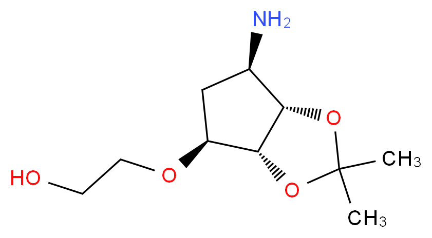 2-(((3aR,4S,6R,6aS)-6-Amino-2,2-dimethyltetrahydro-3aH-cyclopenta[d][1,3]dioxol-4-yl)oxy)ethanol_分子结构_CAS_274693-55-9)