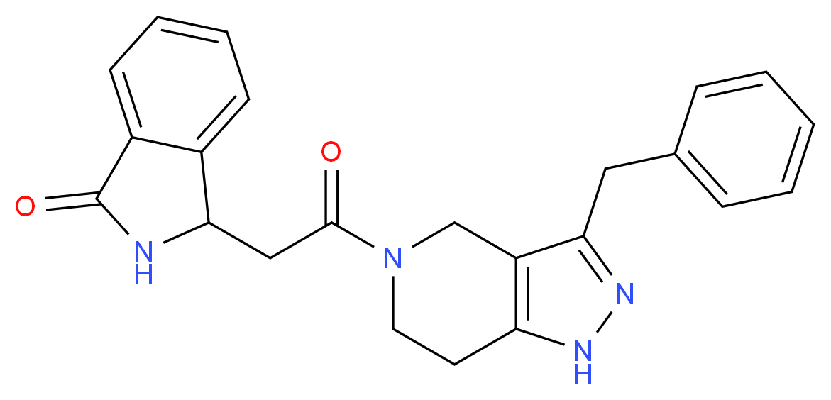 3-[2-(3-benzyl-1,4,6,7-tetrahydro-5H-pyrazolo[4,3-c]pyridin-5-yl)-2-oxoethyl]isoindolin-1-one_分子结构_CAS_)