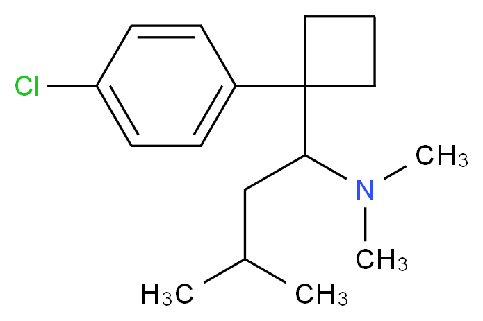 {1-[1-(4-chlorophenyl)cyclobutyl]-3-methylbutyl}dimethylamine_分子结构_CAS_106650-56-0