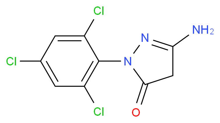 3-amino-1-(2,4,6-trichlorophenyl)-4,5-dihydro-1H-pyrazol-5-one_分子结构_CAS_27241-31-2