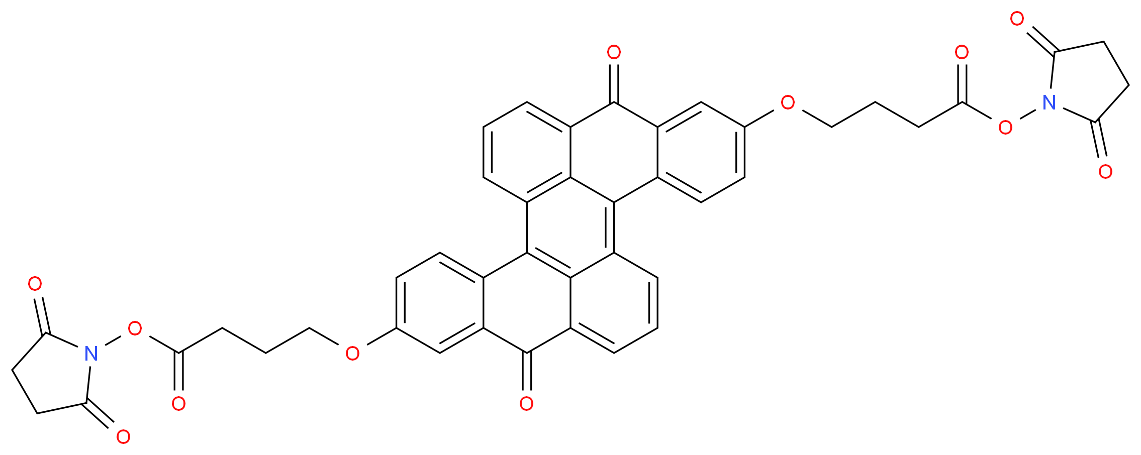 1,1'-[(8,16-Dihydro-8,16-dioxodibenzo[a,j]perylene-2,10-diyl)bis[oxy(1-oxo-4,1-butanediyl)oxy]]bis-2,5-pyrrolidinedione_分子结构_CAS_243670-15-7)