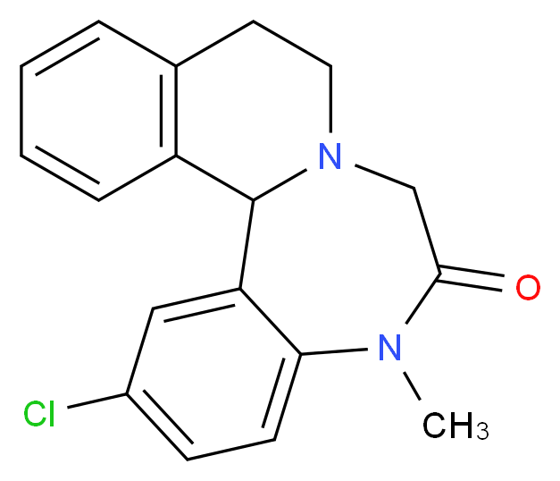 4-chloro-8-methyl-8,11-diazatetracyclo[9.8.0.0<sup>2</sup>,<sup>7</sup>.0<sup>1</sup><sup>4</sup>,<sup>1</sup><sup>9</sup>]nonadeca-2,4,6,14(19),15,17-hexaen-9-one_分子结构_CAS_7492-29-7