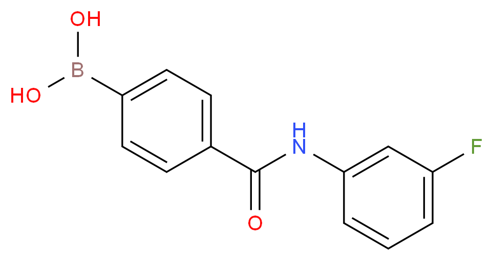 4-(3-氟苯基氨甲酰基)苯硼酸_分子结构_CAS_874288-05-8)