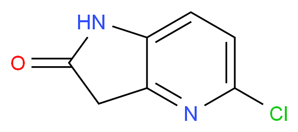 5-chloro-1H,2H,3H-pyrrolo[3,2-b]pyridin-2-one_分子结构_CAS_136888-08-9