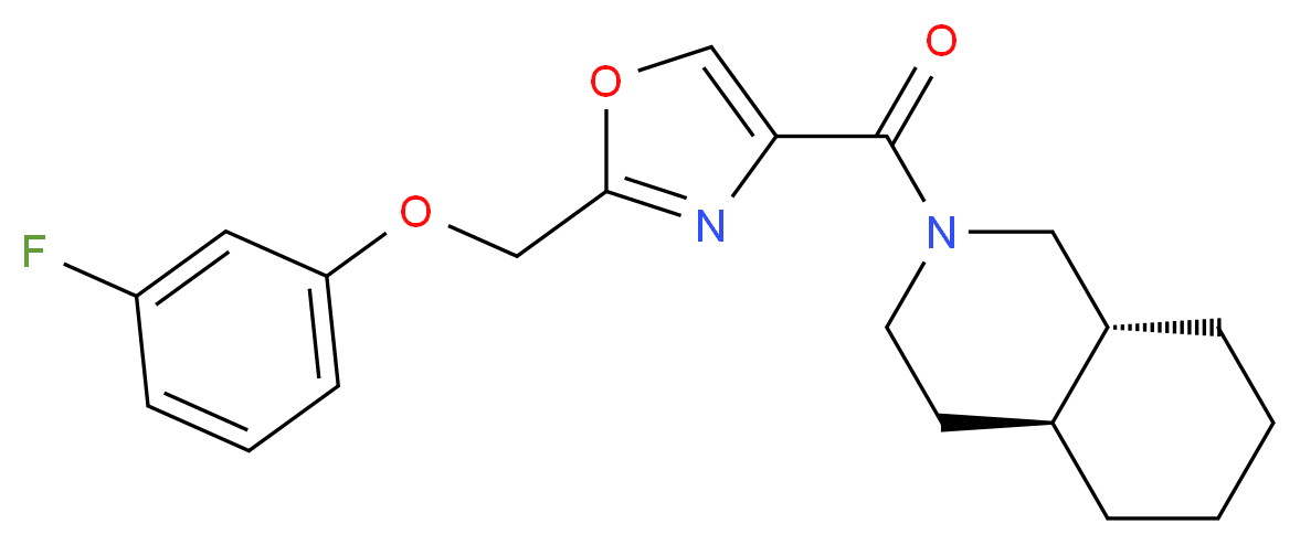 (4aS*,8aR*)-2-({2-[(3-fluorophenoxy)methyl]-1,3-oxazol-4-yl}carbonyl)decahydroisoquinoline_分子结构_CAS_)