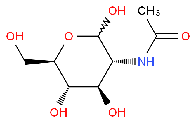 N-[(3R,4R,5S,6R)-2,4,5-trihydroxy-6-(hydroxymethyl)oxan-3-yl]acetamide_分子结构_CAS_7512-17-6