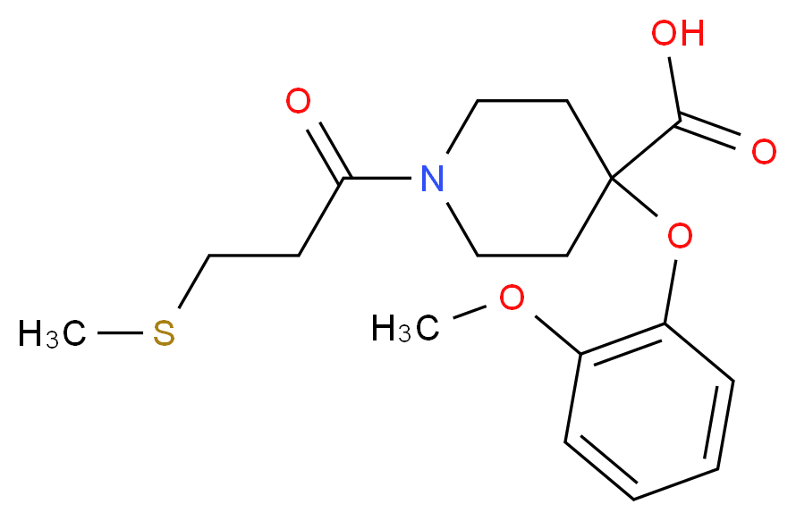 4-(2-methoxyphenoxy)-1-[3-(methylthio)propanoyl]-4-piperidinecarboxylic acid_分子结构_CAS_)