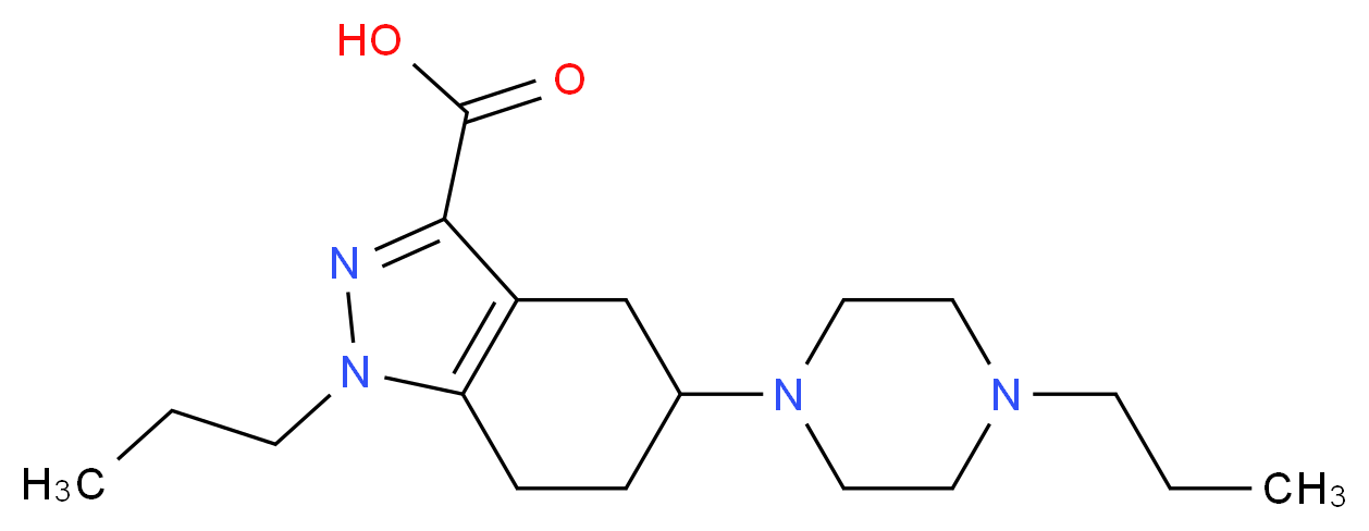 1-propyl-5-(4-propylpiperazin-1-yl)-4,5,6,7-tetrahydro-1H-indazole-3-carboxylic acid_分子结构_CAS_)