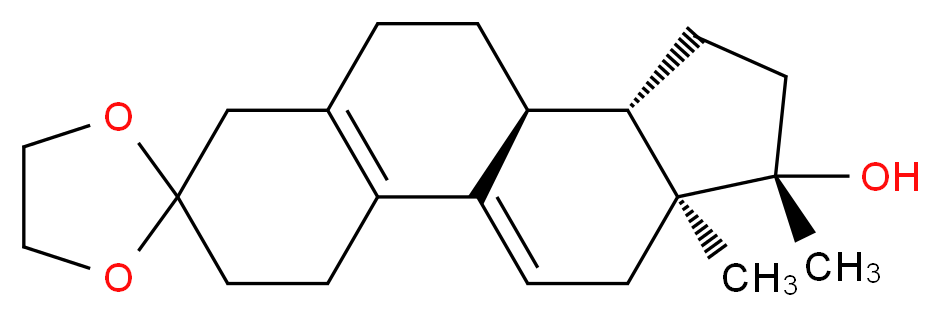 (10'S,11'S,14'S,15'S)-14',15'-dimethylspiro[1,3-dioxolane-2,5'-tetracyclo[8.7.0.0<sup>2</sup>,<sup>7</sup>.0<sup>1</sup><sup>1</sup>,<sup>1</sup><sup>5</sup>]heptadecane]-1'(17'),2'(7')-dien-14'-ol_分子结构_CAS_54690-62-9