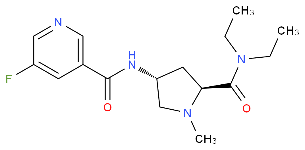 N-{(3R,5S)-5-[(diethylamino)carbonyl]-1-methylpyrrolidin-3-yl}-5-fluoronicotinamide (non-preferred name)_分子结构_CAS_)