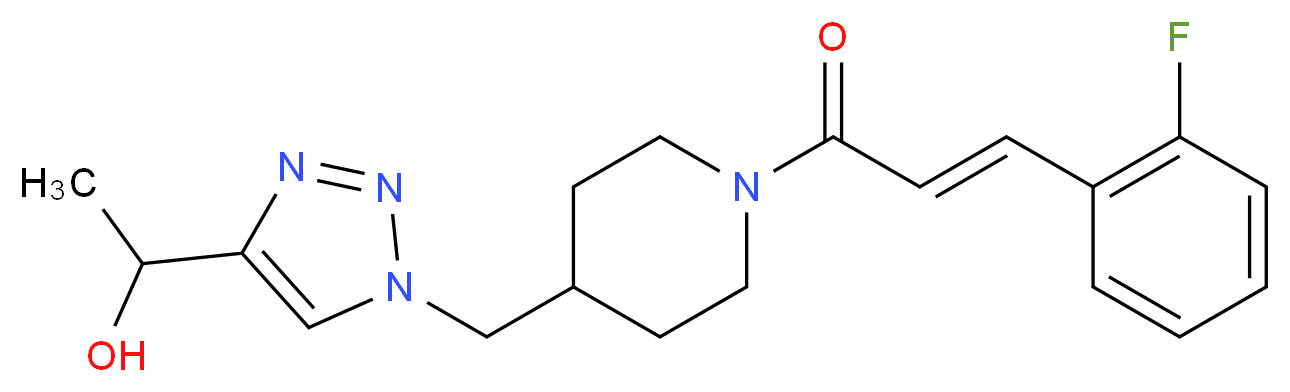 1-[1-({1-[(2E)-3-(2-fluorophenyl)-2-propenoyl]-4-piperidinyl}methyl)-1H-1,2,3-triazol-4-yl]ethanol_分子结构_CAS_)