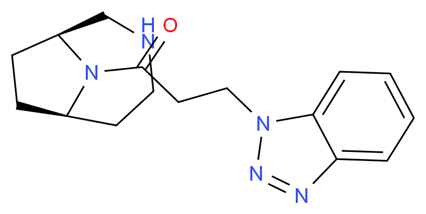 1-{3-[(1S*,6R*)-3,9-diazabicyclo[4.2.1]non-9-yl]-3-oxopropyl}-1H-1,2,3-benzotriazole_分子结构_CAS_)