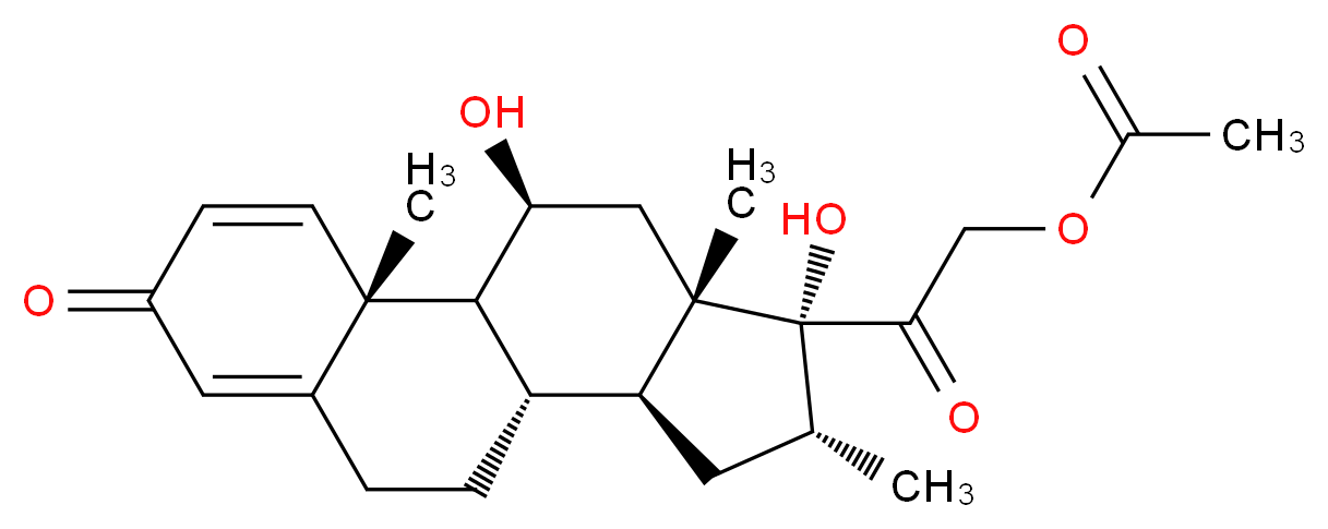 2-[(1S,2R,10S,11S,13R,14R,15S,17S)-14,17-dihydroxy-2,13,15-trimethyl-5-oxotetracyclo[8.7.0.0<sup>2</sup>,<sup>7</sup>.0<sup>1</sup><sup>1</sup>,<sup>1</sup><sup>5</sup>]heptadeca-3,6-dien-14-yl]-2-oxoethyl acetate_分子结构_CAS_13209-52-4