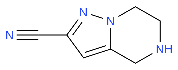 4,5,6,7-tetrahydropyrazolo[1,5-a]pyrazine-2-carbonitrile_分子结构_CAS_1208491-86-4)