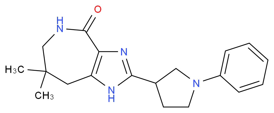 7,7-dimethyl-2-(1-phenylpyrrolidin-3-yl)-5,6,7,8-tetrahydroimidazo[4,5-c]azepin-4(1H)-one_分子结构_CAS_)