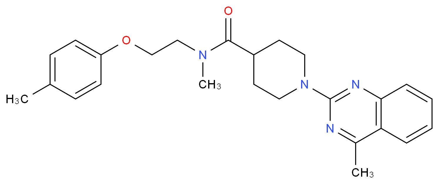 N-methyl-N-[2-(4-methylphenoxy)ethyl]-1-(4-methyl-2-quinazolinyl)-4-piperidinecarboxamide_分子结构_CAS_)