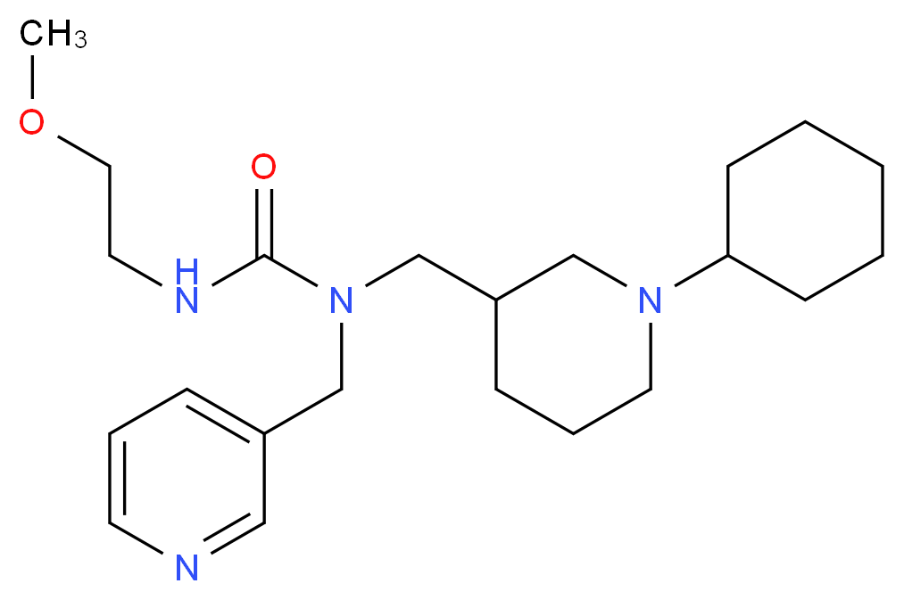 N-[(1-cyclohexylpiperidin-3-yl)methyl]-N'-(2-methoxyethyl)-N-(pyridin-3-ylmethyl)urea_分子结构_CAS_)