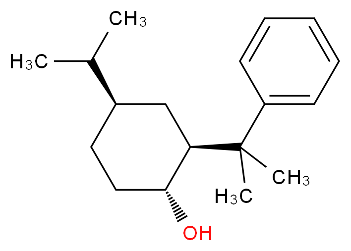 (1R,2S,4R)-(-)-4-(1-甲基乙基)-2-(1-甲基-1-苯基乙基)环己醇_分子结构_CAS_167752-95-6)