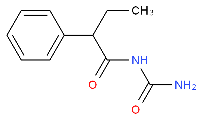 (2-phenylbutanoyl)urea_分子结构_CAS_90-49-3