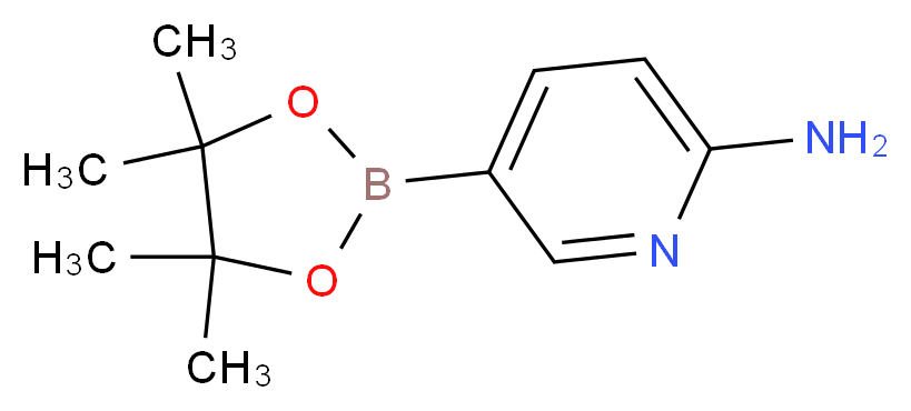 2-氨基吡啶-5-硼酸频哪醇酯_分子结构_CAS_827614-64-2)