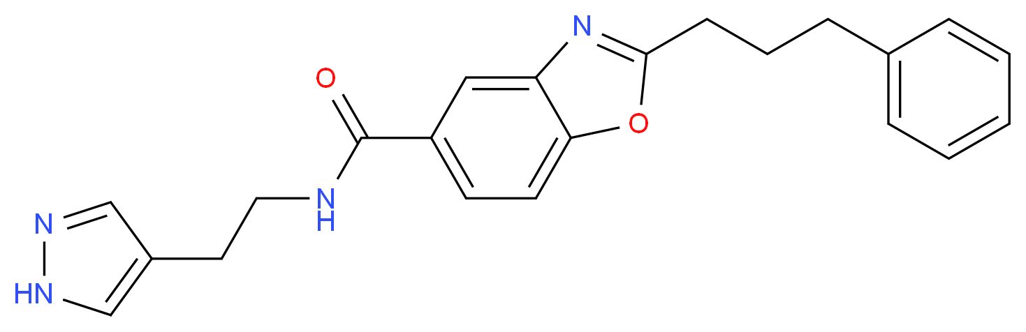 2-(3-phenylpropyl)-N-[2-(1H-pyrazol-4-yl)ethyl]-1,3-benzoxazole-5-carboxamide_分子结构_CAS_)