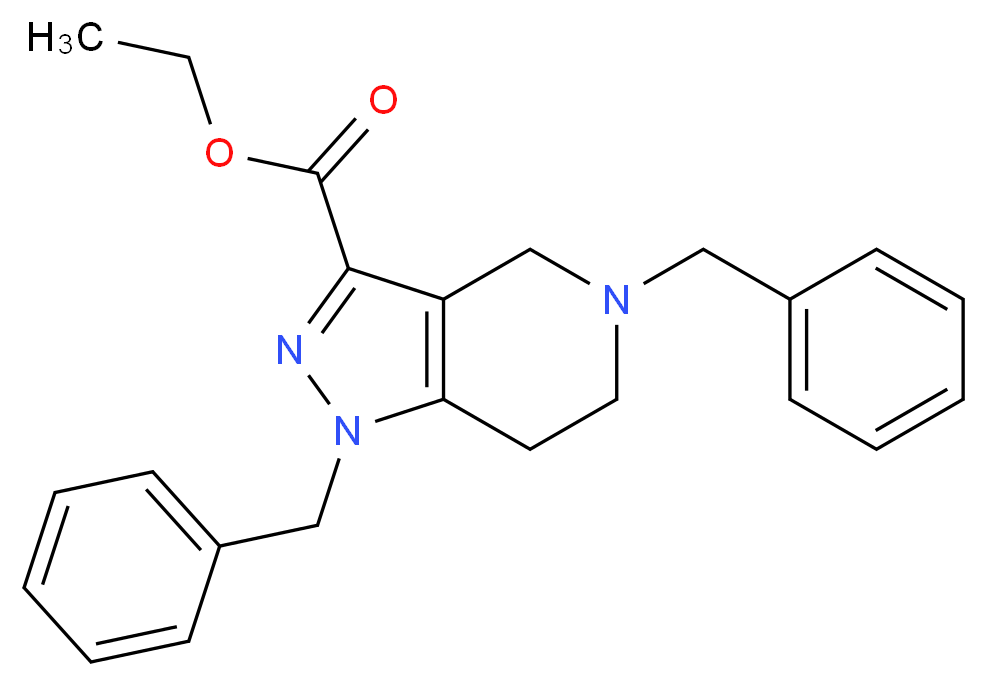 ethyl 1,5-dibenzyl-4,5,6,7-tetrahydro-1H-pyrazolo[4,3-c]pyridine-3-carboxylate_分子结构_CAS_)