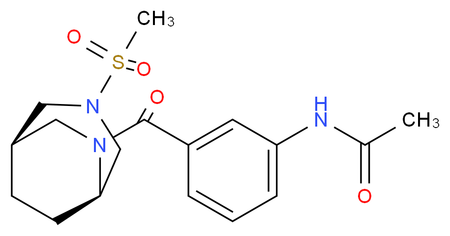 N-(3-{[(1R*,5R*)-3-(methylsulfonyl)-3,6-diazabicyclo[3.2.2]non-6-yl]carbonyl}phenyl)acetamide_分子结构_CAS_)