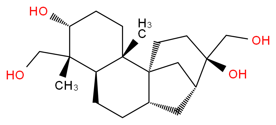 (1S,2S,5R,6R,7R,10S,12R,13R)-6,13-bis(hydroxymethyl)-2,6-dimethyltetracyclo[10.3.1.0^{1,10}.0^{2,7}]hexadecane-5,13-diol_分子结构_CAS_38966-21-1