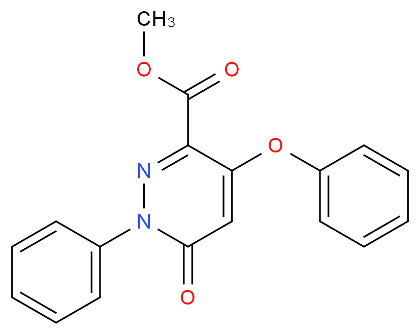 Methyl 6-oxo-4-phenoxy-1-phenyl-1,6-dihydro-3-pyridazinecarboxylate_分子结构_CAS_)