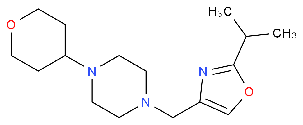1-[(2-isopropyl-1,3-oxazol-4-yl)methyl]-4-(tetrahydro-2H-pyran-4-yl)piperazine_分子结构_CAS_)