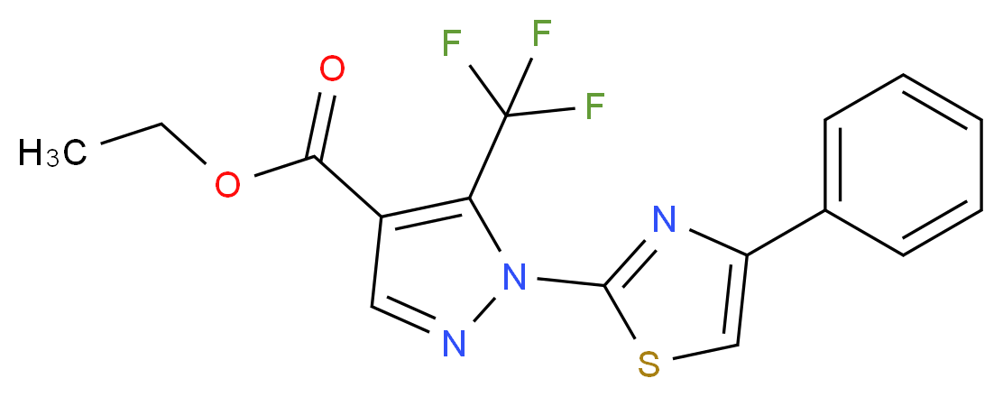 Ethyl 1-(4-phenyl-1,3-thiazol-2-yl)-5-(trifluoromethyl)-1H-pyrazole-4-carboxylate_分子结构_CAS_159885-61-7)