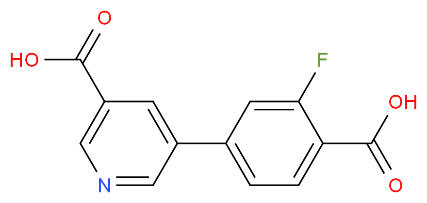 5-(4-carboxy-3-fluorophenyl)pyridine-3-carboxylic acid_分子结构_CAS_1258613-93-2