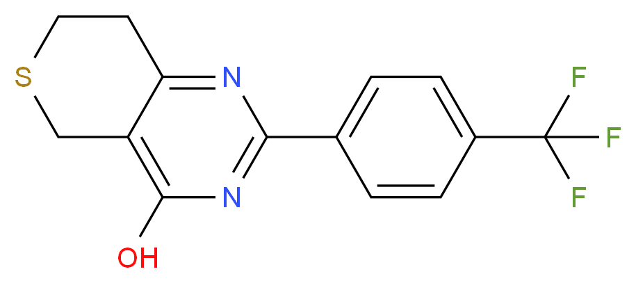 2-[4-(trifluoromethyl)phenyl]-5H,7H,8H-thiopyrano[4,3-d]pyrimidin-4-ol_分子结构_CAS_284028-89-3