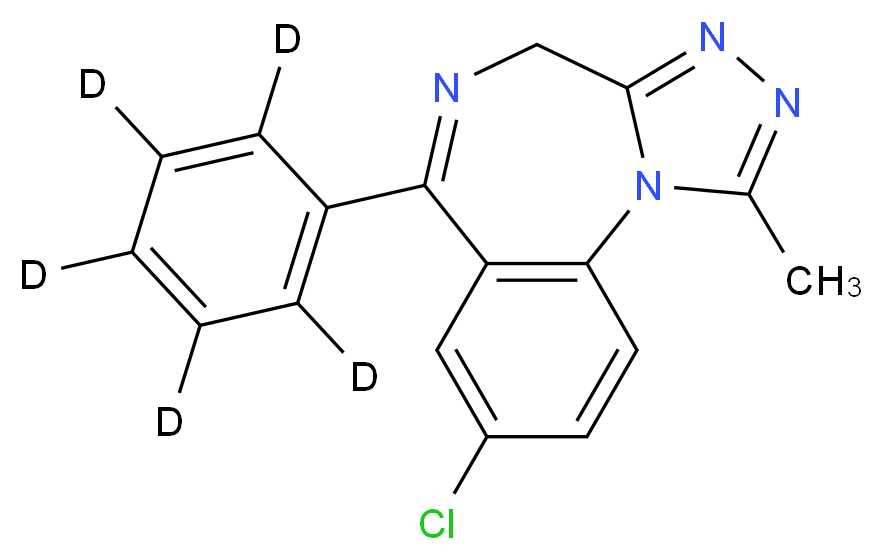 12-chloro-3-methyl-9-(<sup>2</sup>H<sub>5</sub>)phenyl-2,4,5,8-tetraazatricyclo[8.4.0.0<sup>2</sup>,<sup>6</sup>]tetradeca-1(10),3,5,8,11,13-hexaene_分子结构_CAS_125229-61-0